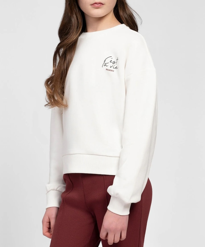 Meisjes sweater ecru