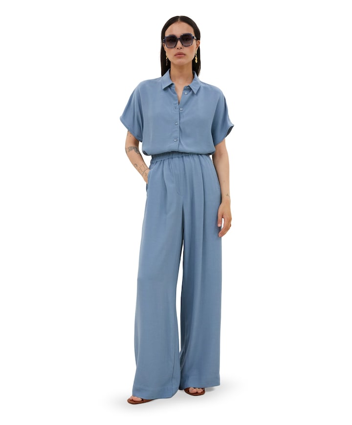 benji viscose pants dames broek blauw