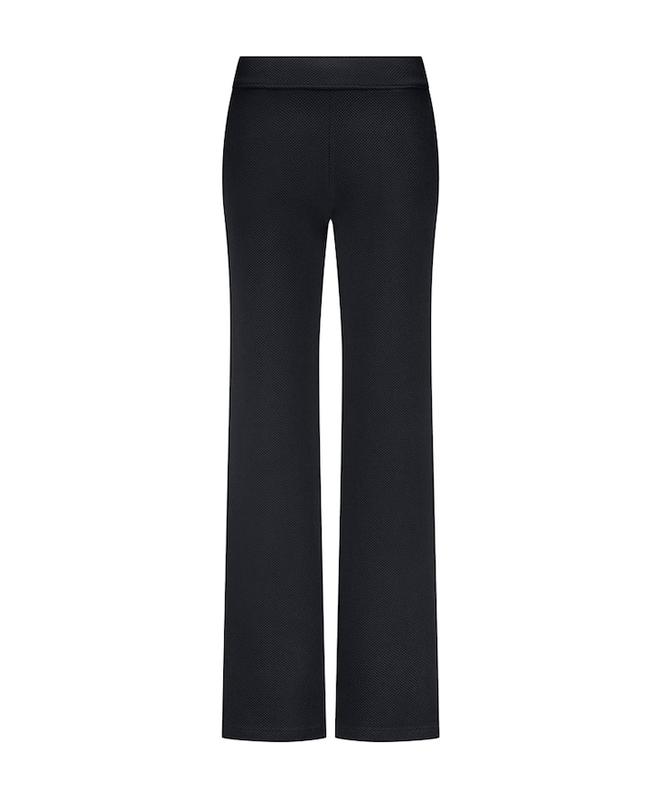 Structured Wide-Leg broek zwart