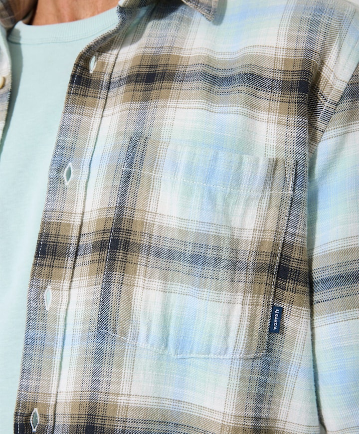 Heren overhemd lange mouw groen