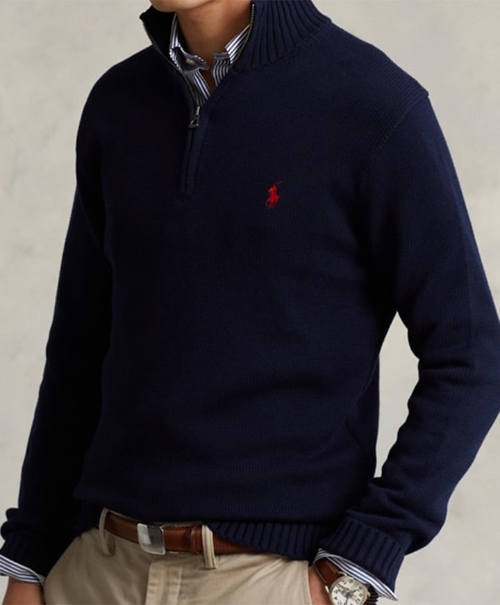 Trui met rits met rits blauw