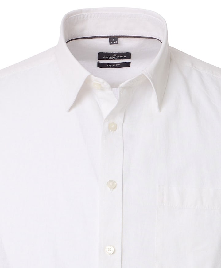 Heren overhemd korte mouw wit