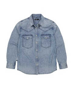 Heren overhemd lange mouw blauw