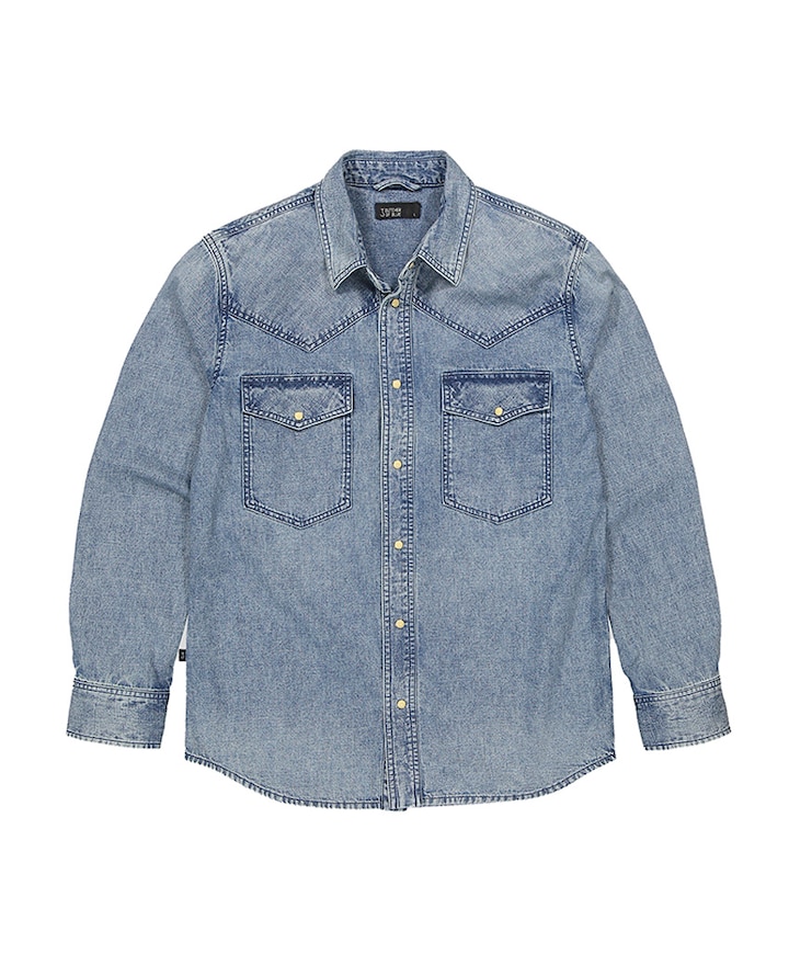 Heren overhemd lange mouw blauw