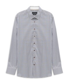 Heren overhemd lange mouw blauw