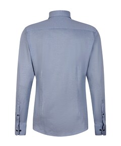 Heren overhemd lange mouw blauw