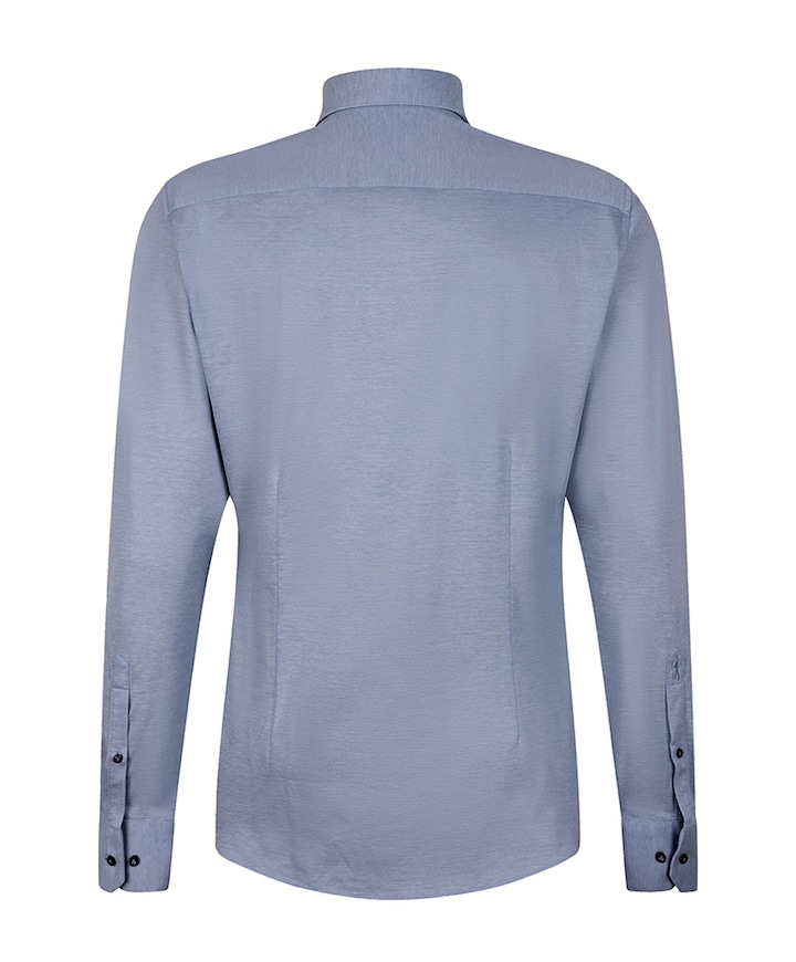 Heren overhemd lange mouw blauw