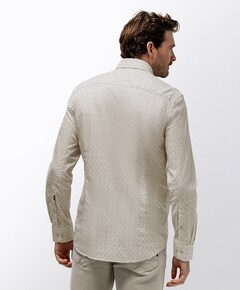 Heren overhemd lange mouw beige