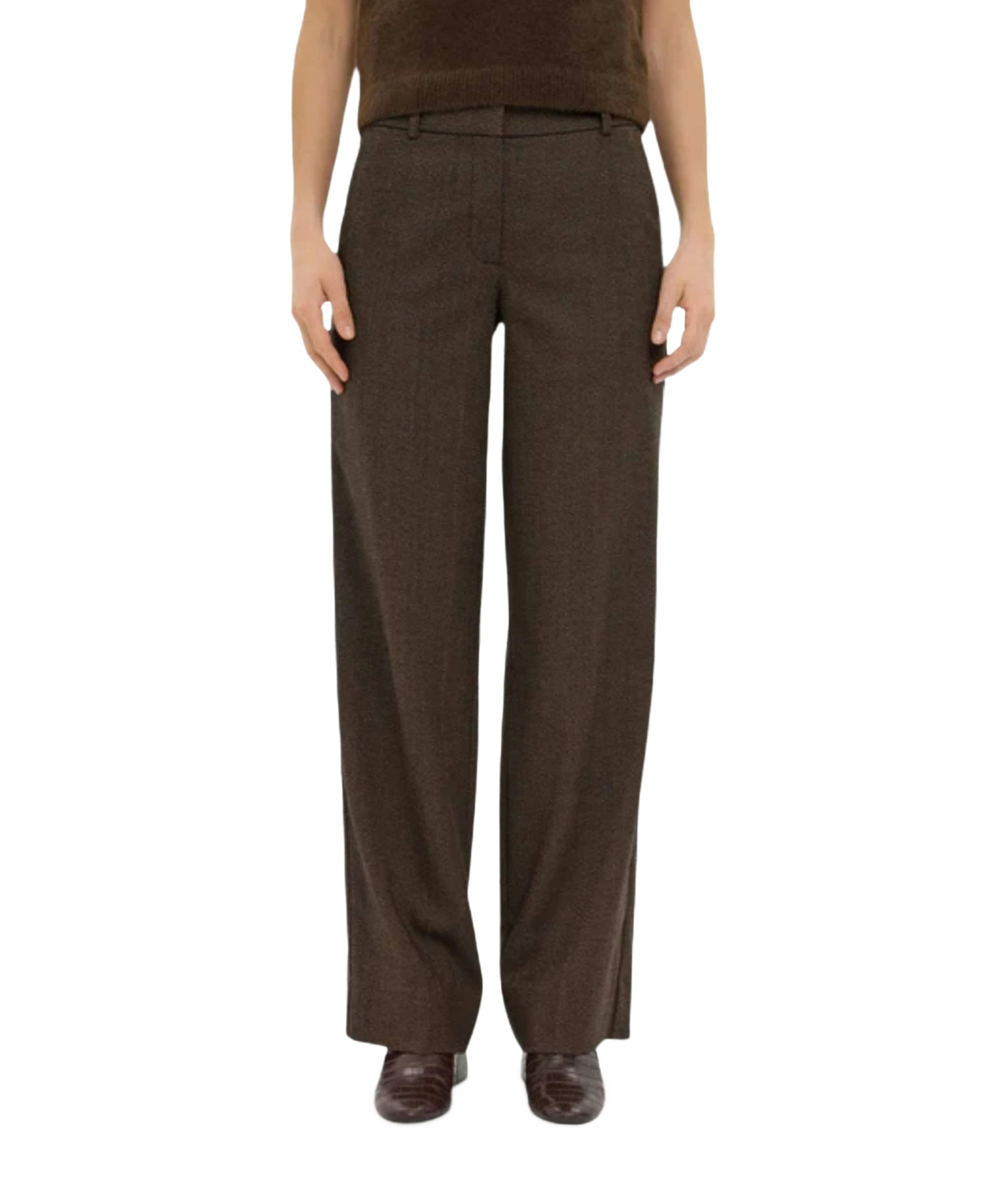 DENAFV 094 MAPLE HERRINGBONE dames broek bruin
