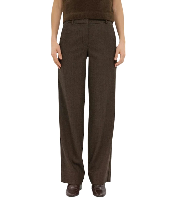 DENAFV 094 MAPLE HERRINGBONE dames broek bruin