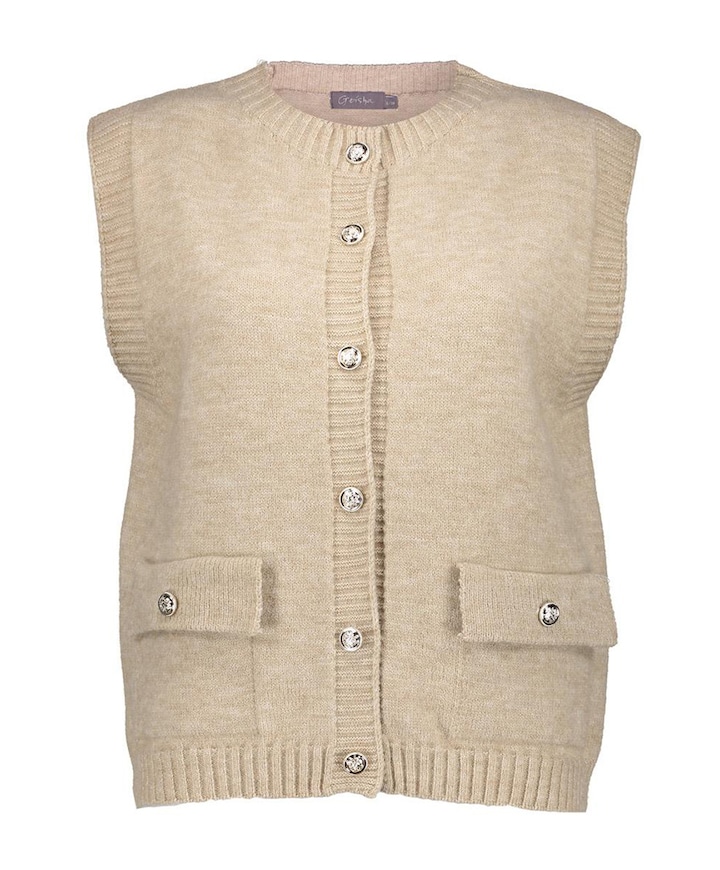 Dames gilet beige