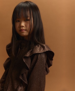 Meisjes blouse lange mouw bruin