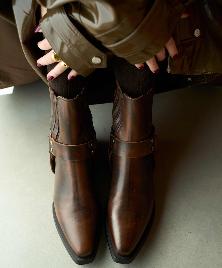 Texan buckle westernlaarzen bruin