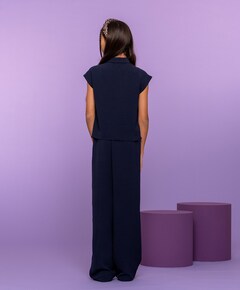 Pants crinckle meisjes broek blauw