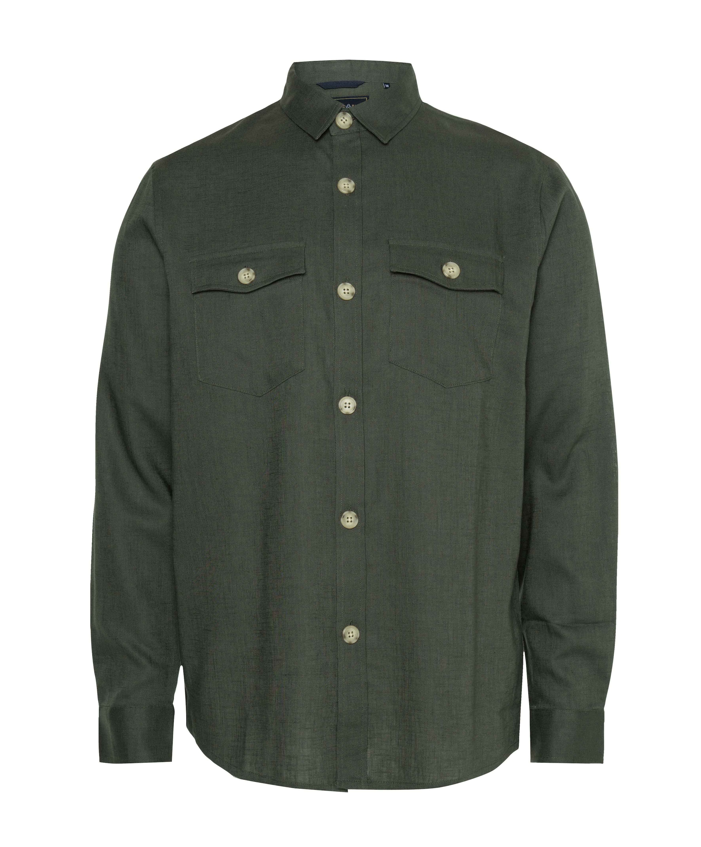 Heren overhemd lange mouw groen
