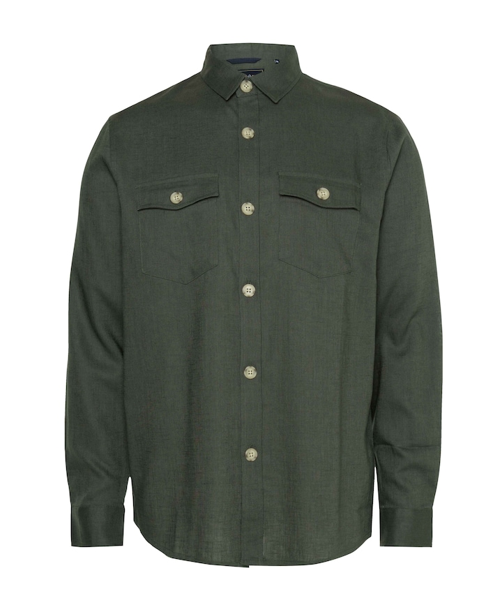 Heren overhemd lange mouw groen