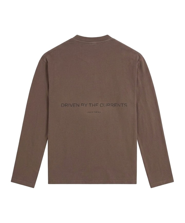 Heren longsleeve bruin