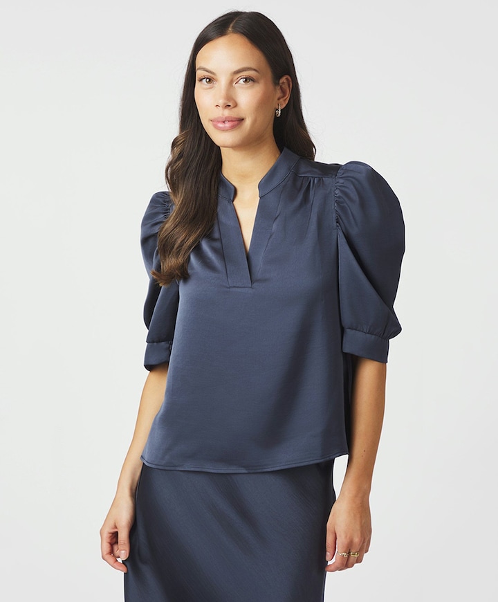 Dames blouse blauw