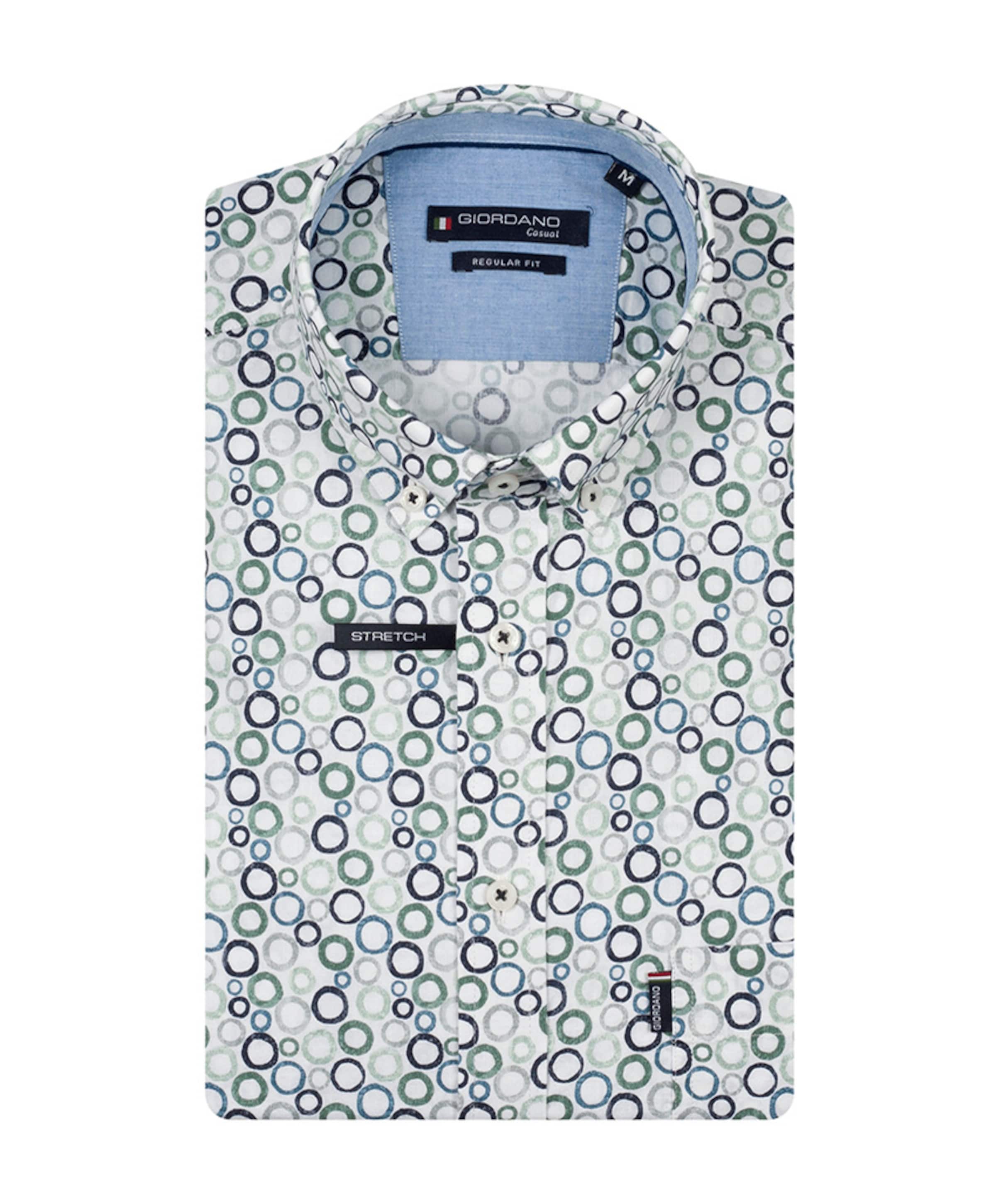 Heren overhemd korte mouw groen