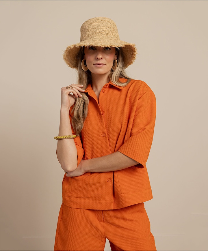 Dames jas oranje
