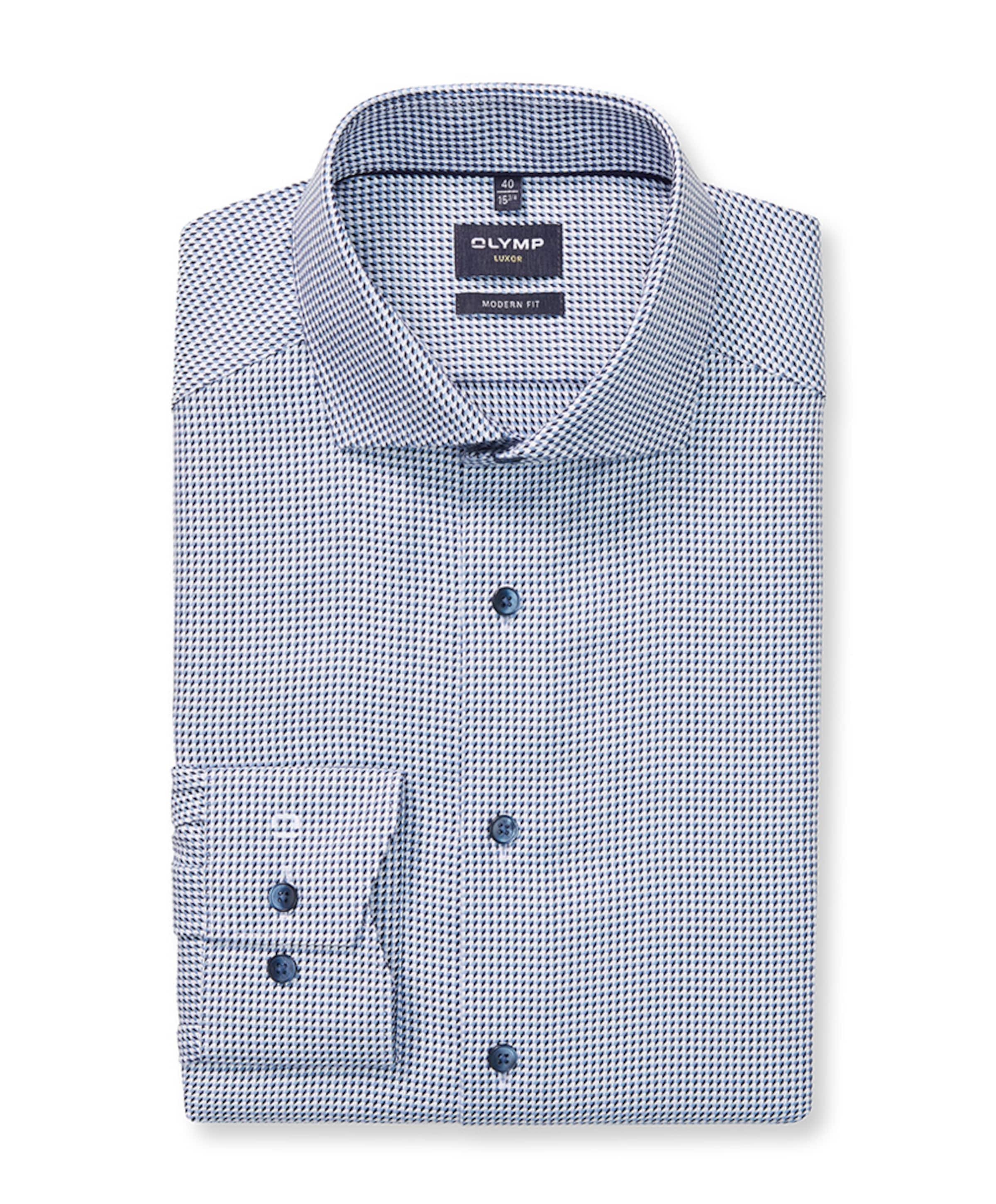 Heren overhemd lange mouw blauw