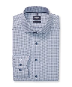 Heren overhemd lange mouw blauw