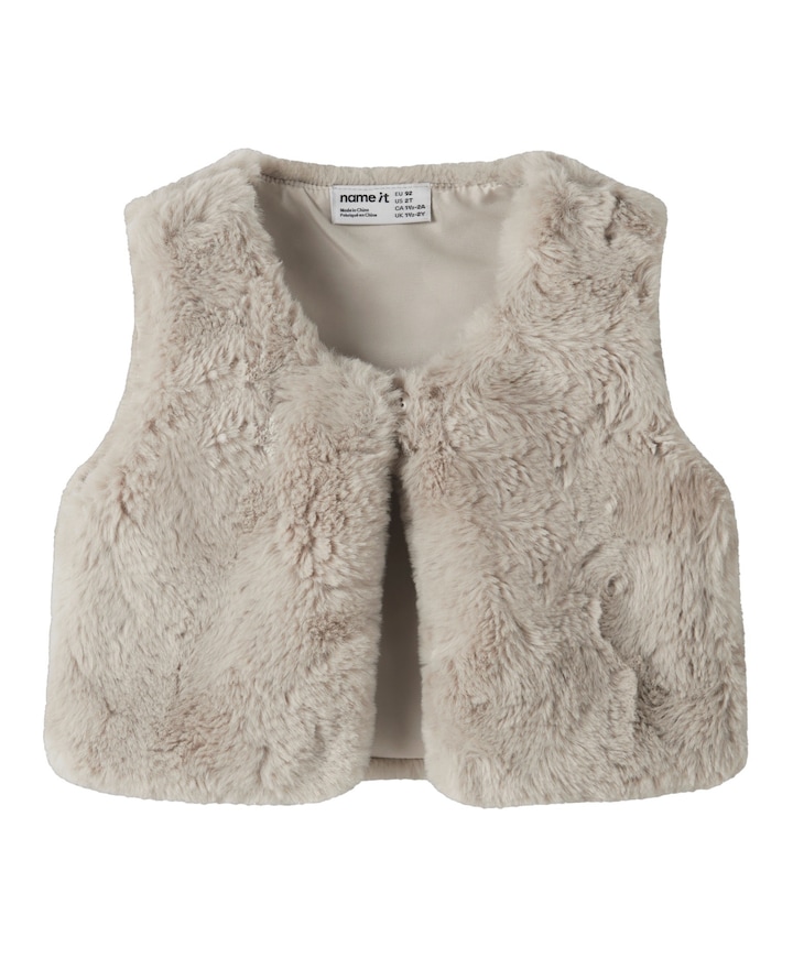 Meisjes gilet beige