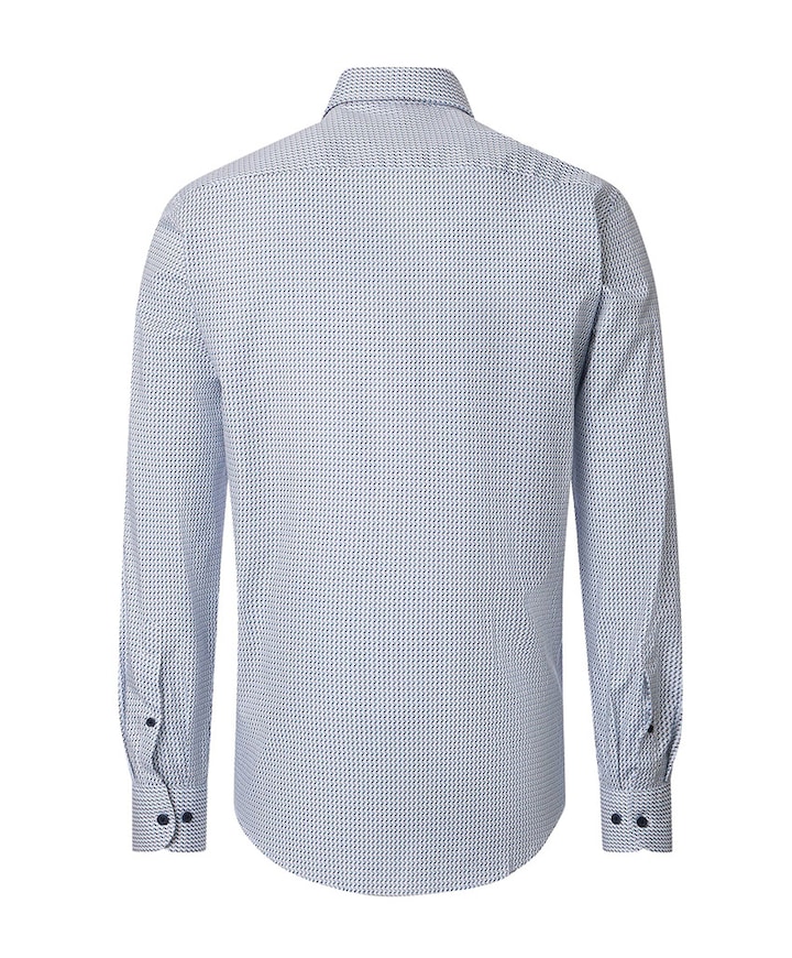 Heren overhemd lange mouw blauw