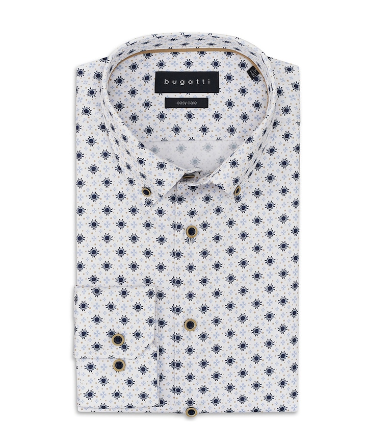 Heren overhemd lange mouw blauw