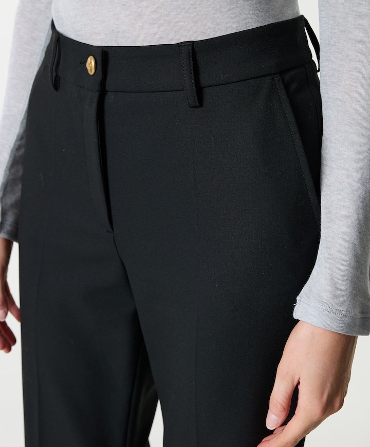 France statement slit pantalon zwart