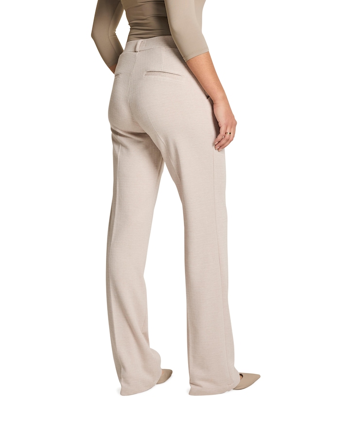 Hannah (Elastic) - Knitted Jacquard dames broek beige