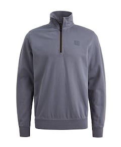 Heren trui met rits blauw