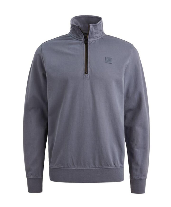 Heren trui met rits blauw