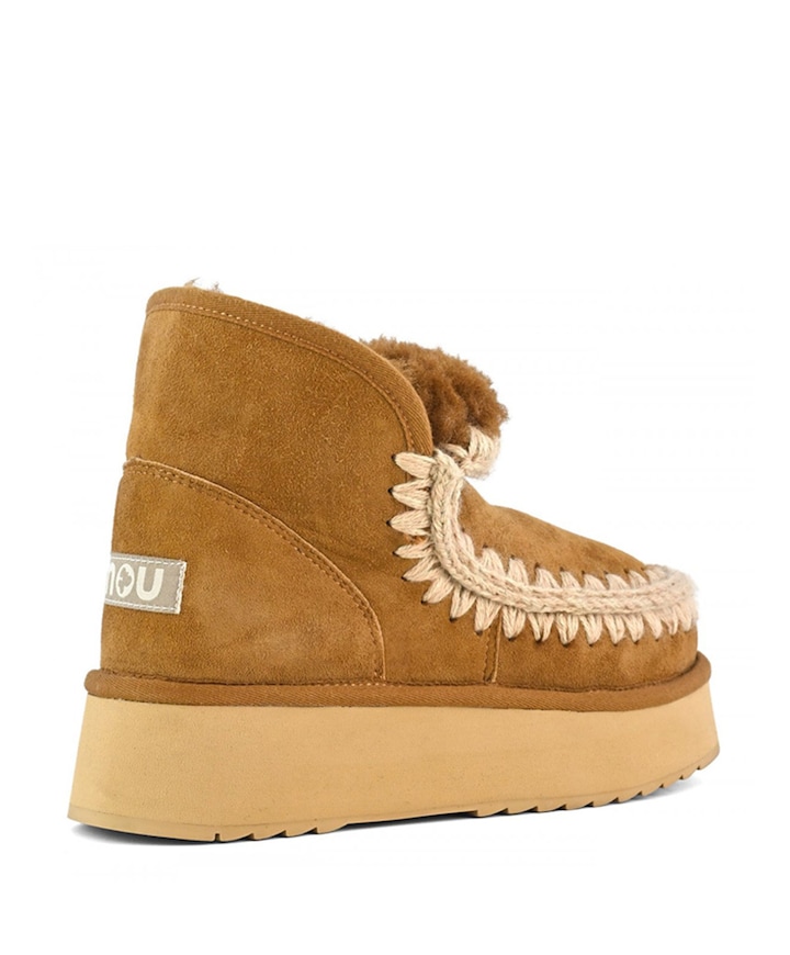 Mini Eskimo Platform Boot dames enkellaarzen bruin
