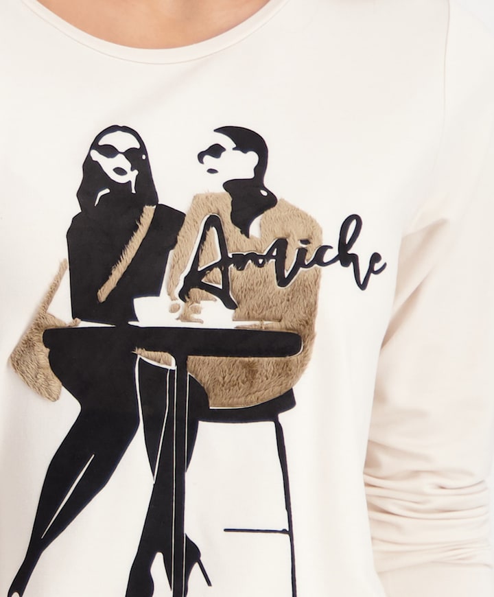 Dames longsleeve beige