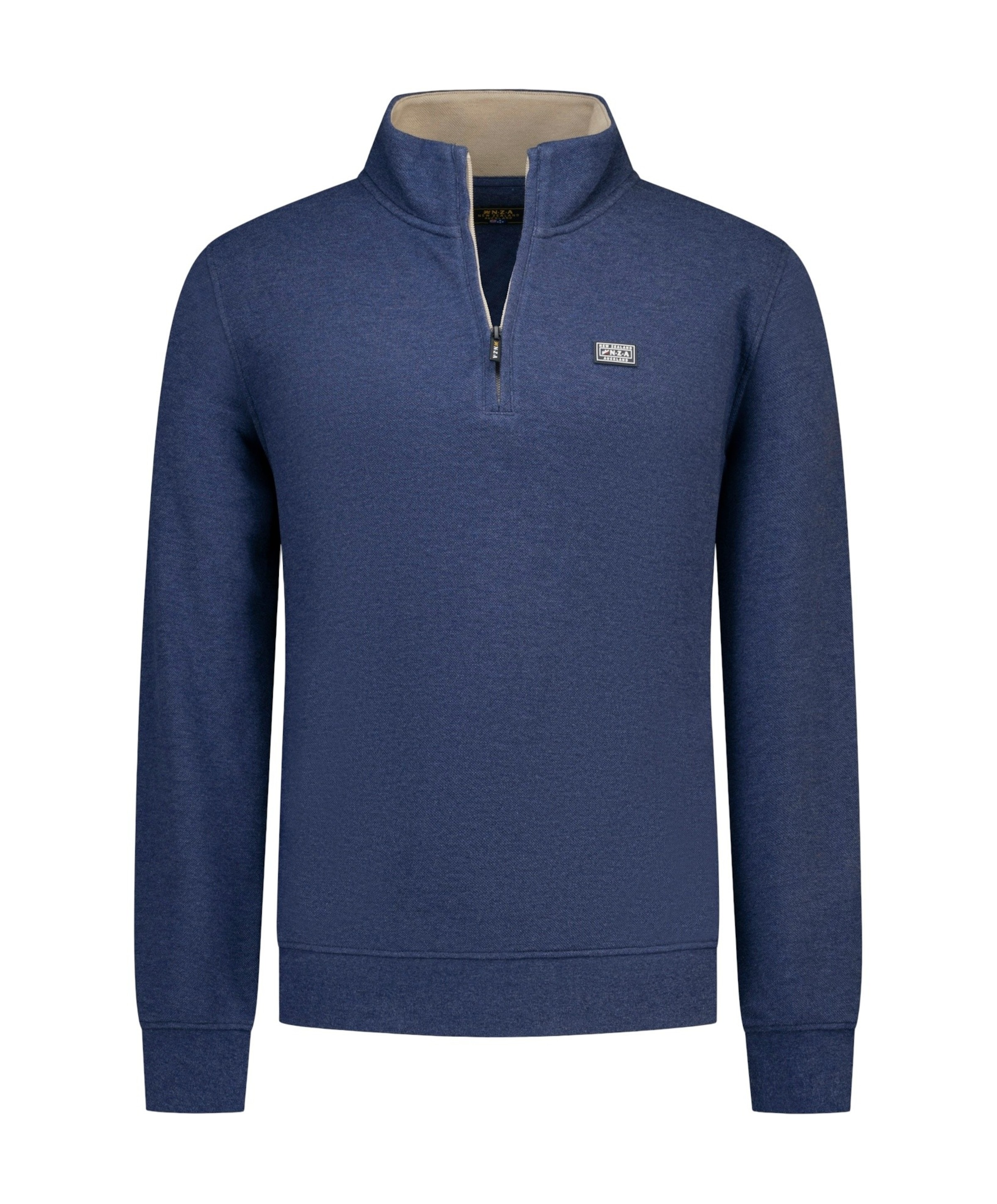 Heren trui met rits blauw