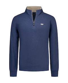 Heren trui met rits blauw