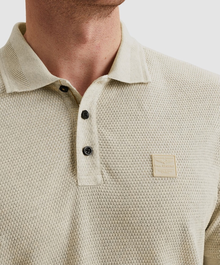 Heren polo ecru
