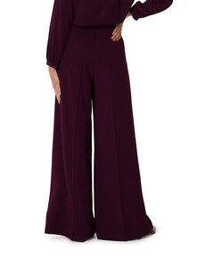 crépe effen fantasieknoop pantalon bordeaux