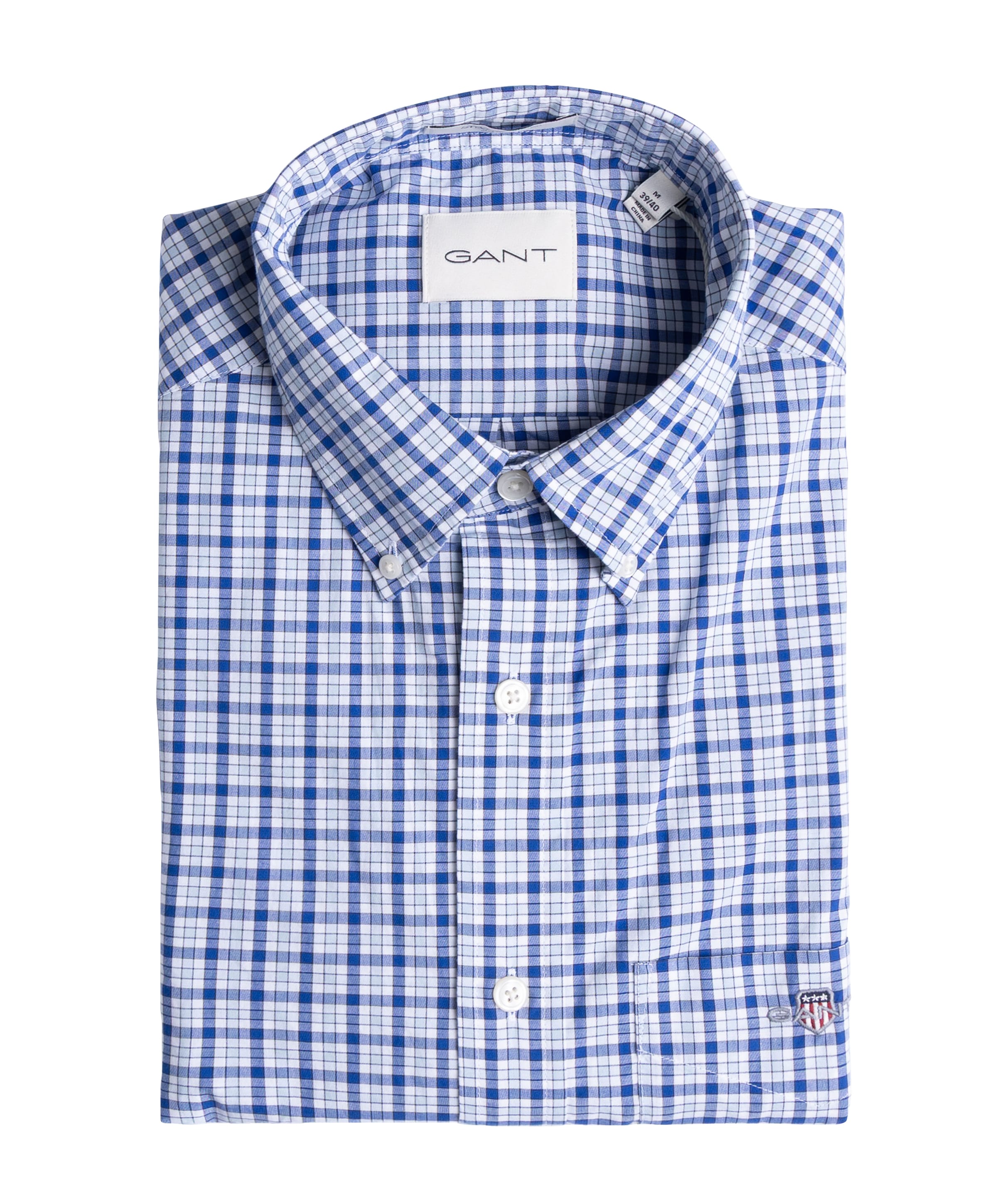 Heren overhemd lange mouw blauw