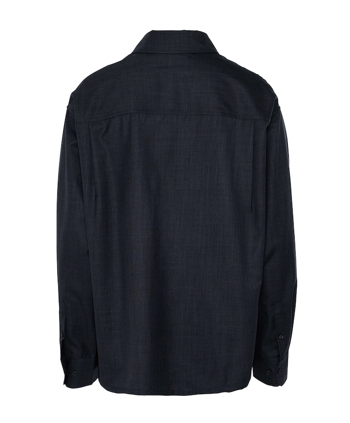 Heren overhemd lange mouw grijs