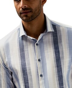 Heren overhemd lange mouw blauw