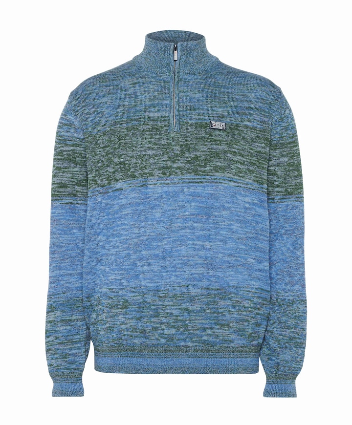 Heren trui met rits blauw