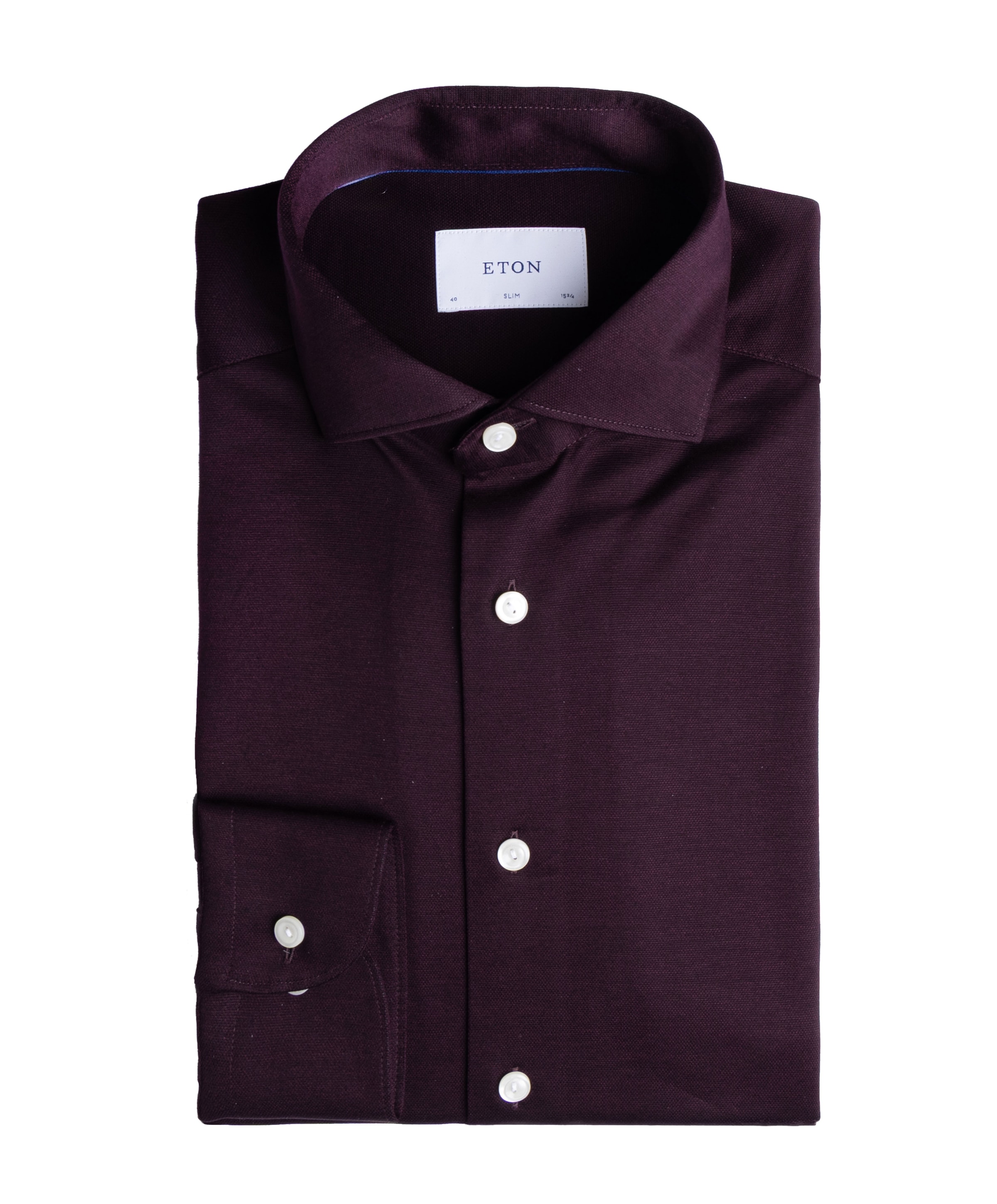Heren overhemd lange mouw bordeaux