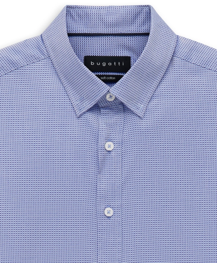 Heren overhemd lange mouw blauw