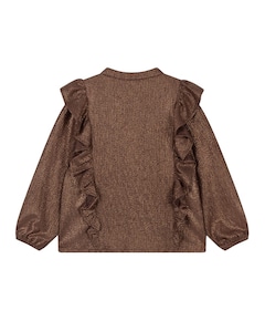 Meisjes blouse lange mouw bruin