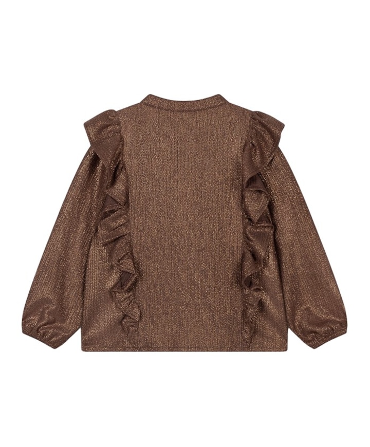 Meisjes blouse lange mouw bruin