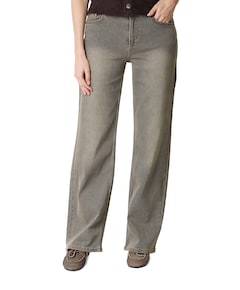 Wide leg dames jeans beige