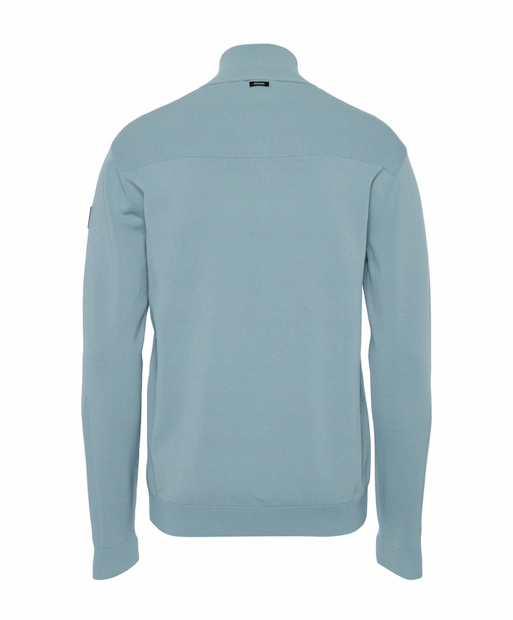 Heren trui met rits blauw