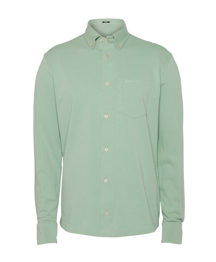 Heren overhemd lange mouw groen